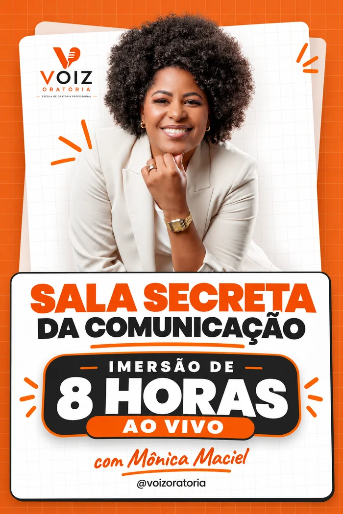 Capa da Sala Secreta da Comunicação: imersão de 8 horas ao vivo com Mônica Maciel