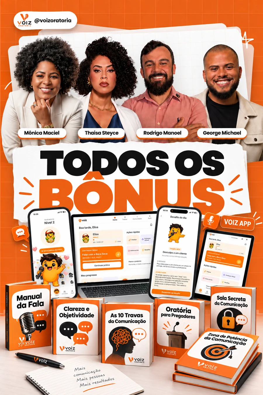 Todos os bônus do VOIZ: app, módulos e materiais